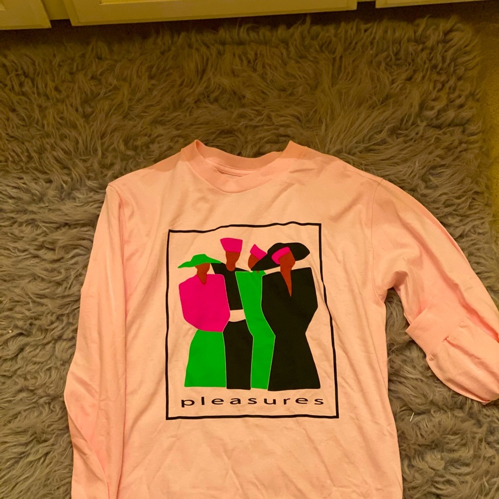 PLEASURES - Graphic Long Sleeve, Pink, Men’s Size Small